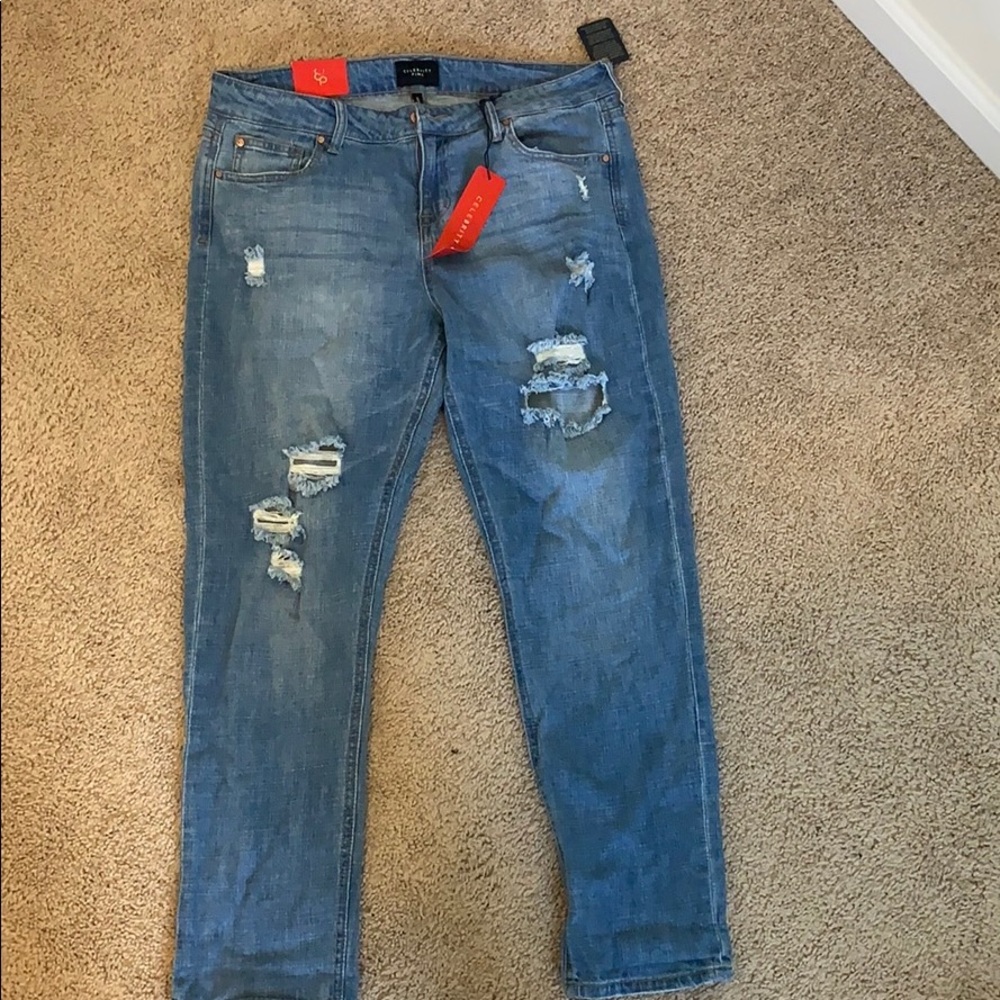 Ripped girlfriend jean